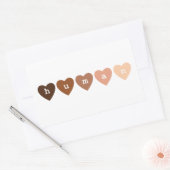 アンチ人種主義の人間ハート 長方形シール (封筒)