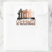 アンチ人種主義の共同体は抵抗である スクエアシール (バッグ)