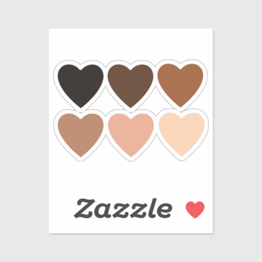 アンチ人種主義スキントーンハート シール (シート)