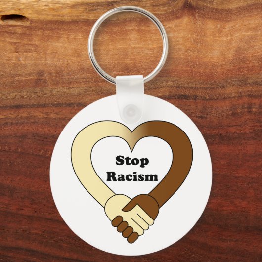 アンチ人種差別のハンドシェイクロゴ キーホルダー (正面)