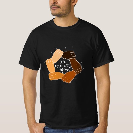 アンチ人種差別は平等を手にする Tシャツ (正面)