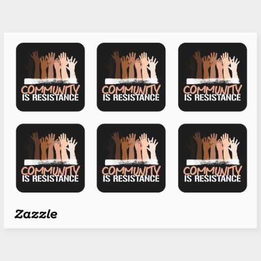アンチ人種差別コミュニティはレジスタンス・スクエアのステッカー スクエアシール (シート)