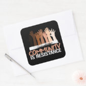 アンチ人種差別コミュニティはレジスタンス・スクエアのステッカー スクエアシール (封筒)