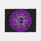 アンチ人種差別ファシズム嘘は反対の票の色合いを嫌う フリースブランケット (正面(横))