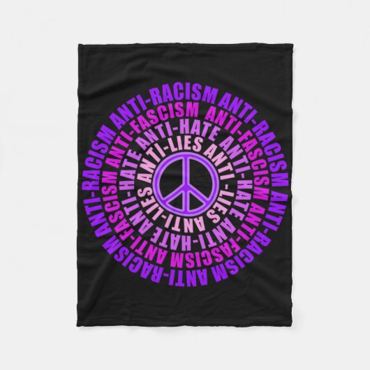 アンチ人種差別ファシズム嘘は反対の票の色合いを嫌う フリースブランケット (正面)