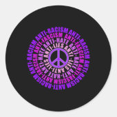 アンチ人種差別ファシズム嘘は反対の票の色合いを嫌う ラウンドシール (正面)