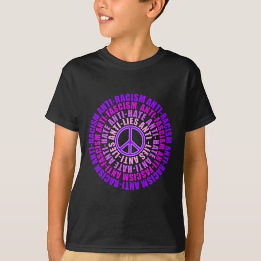 アンチ人種差別ファシズム嘘は反対の票の色合いを嫌う Tシャツ (正面)
