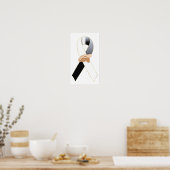 アンチ人種差別認識度リボンプリント ポスター (キッチン)