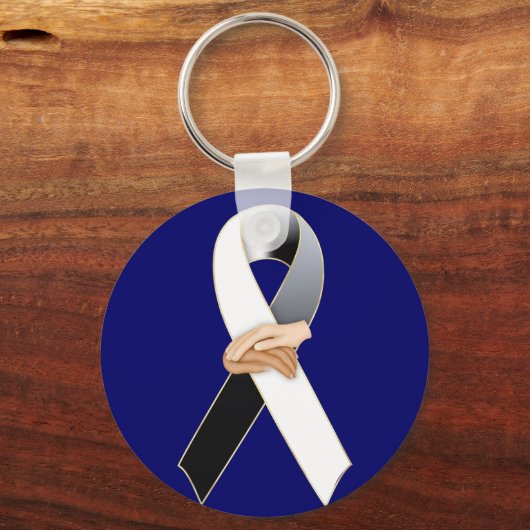 アンチ人種差別認識度リボンKeychain キーホルダー (正面)