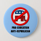 アンチ共和党親教育 缶バッジ (正面)