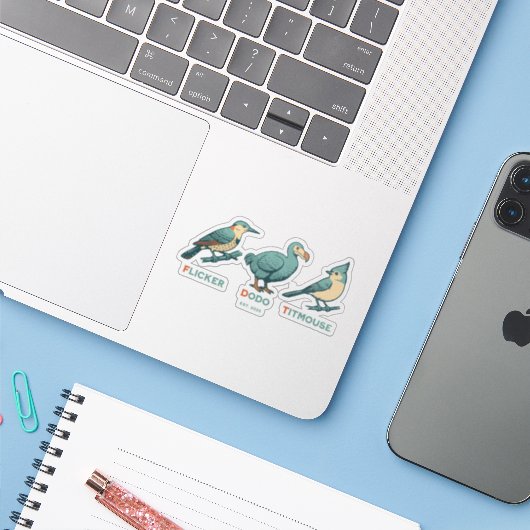 アンチ切り株の鳥ドードフリッカタイトマウス シール (ノートパソコンとiPhone)
