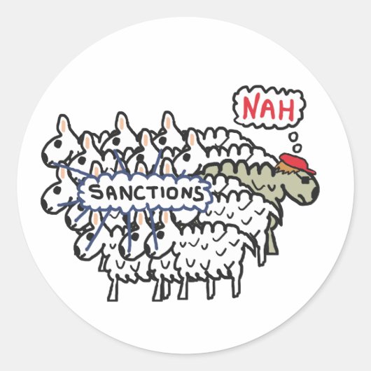 アンチ制裁羊 ラウンドシール (正面)