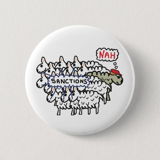 アンチ制裁羊 缶バッジ (正面)