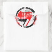 アンチ動揺してファシスト国旗 ラウンドシール (バッグ)