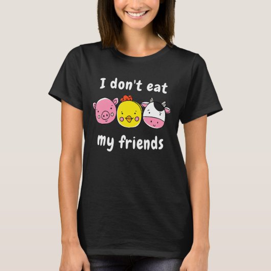 アンチ動物虐待の権利食べ私はf tシャツ (正面)