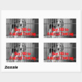 アンチ動物試験用ビーグルのステッカーセット 長方形シール (シート)