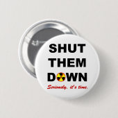 アンチ原子力のスローガンの下のそれら締められる 缶バッジ (正面&裏面)