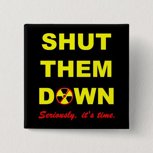 アンチ原子力のスローガンPinbackの下のそれら締められる 缶バッジ (正面)