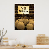 アンチ喫煙カボチャ – セピアトーネ ポスター (キッチン)
