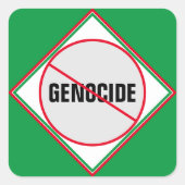 アンチ大量虐殺の赤緑色 スクエアシール (正面)