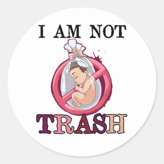 アンチ妊娠中絶のストップ人生 ラウンドシール (正面)