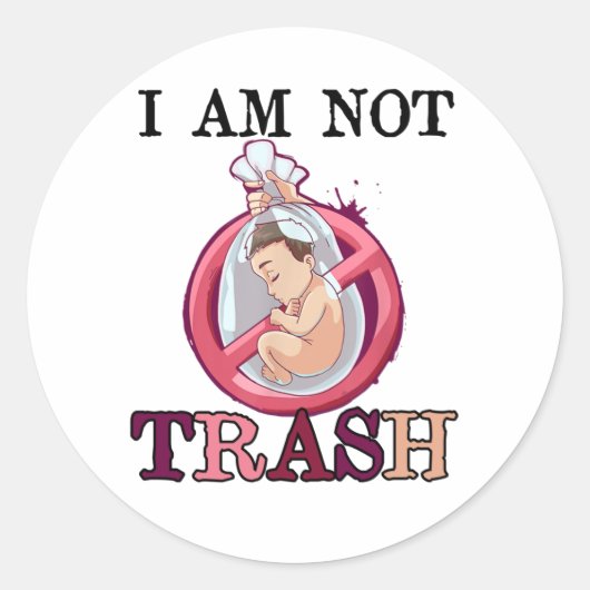 アンチ妊娠中絶のストップ人生 ラウンドシール (正面)