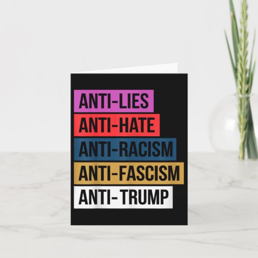 アンチ嫌い嘘の人種差別ファシズム抵抗トランプ カード (正面)