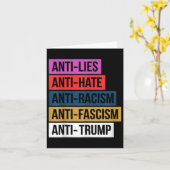 アンチ嫌い嘘の人種差別ファシズム抵抗トランプ カード (黄色い花)