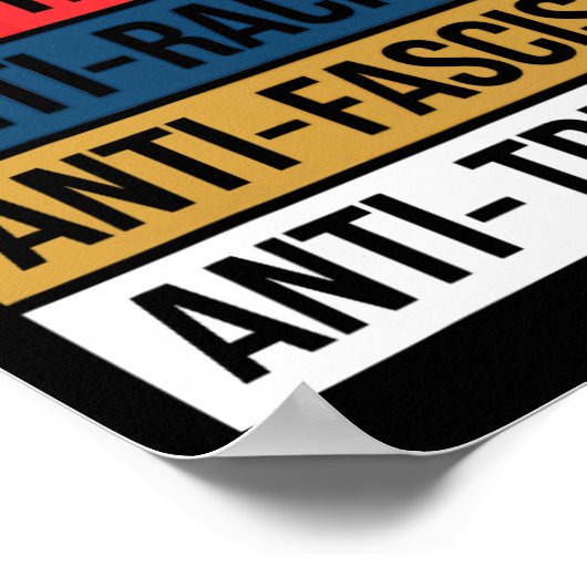 アンチ嫌い嘘の人種差別ファシズム抵抗トランプ ポスター (角)