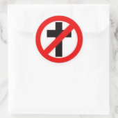 アンチ宗教大ステッカー ラウンドシール (バッグ)