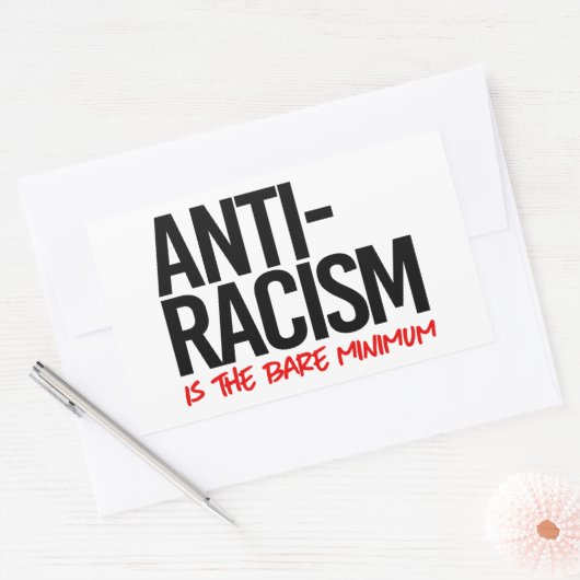 アンチ差別は最低限のものだ 長方形シール (封筒)