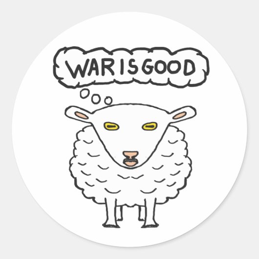 アンチ戦争 – 戦争は良い羊 ラウンドシール (正面)
