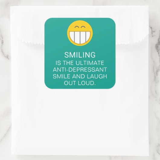 アンチ抑やる気を起こさせる圧微笑引用文 スクエアシール (バッグ)