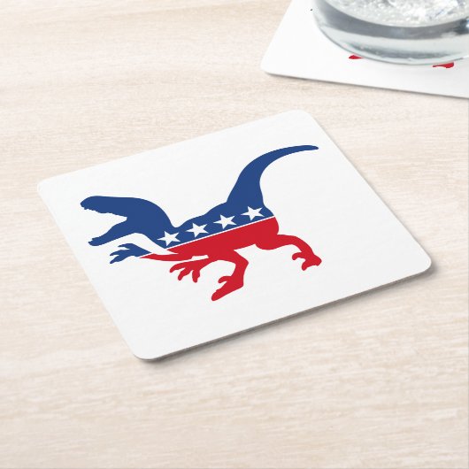 アンチ政治愛国的Tレックス スクエアペーパーコースター (アングル)
