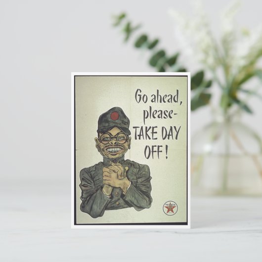 アンチ日本のプロパガンダテイクオフ ポストカード (スタンド正面)