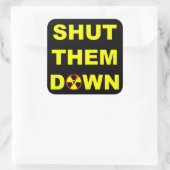 アンチ核スローガンのシールを閉じる スクエアシール (バッグ)