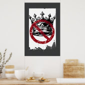 アンチ王ポスター – グランジ王冠の抗議アート ポスター (キッチン)