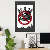 アンチ王ポスター – グランジ王冠の抗議アート ポスター (ホームオフィス)