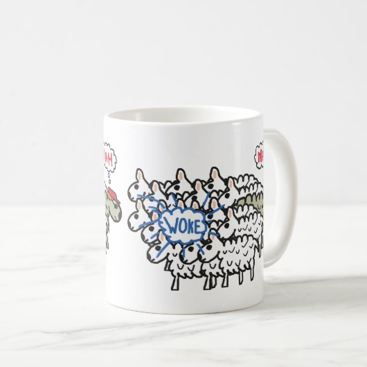アンチ目覚めた羊 コーヒーマグカップ (正面右)