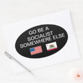 アンチ社会主義のステッカー 楕円形シール (封筒)