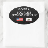 アンチ社会主義のステッカー 楕円形シール (バッグ)