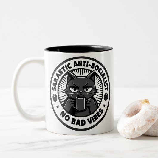アンチ社会主義コーヒーマグ ツートーンマグカップ (ドーナツ)