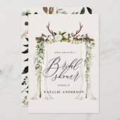 アンチ素朴ラーと葉のブライダルシャワーの招待 セーブザデート (正面/裏面)