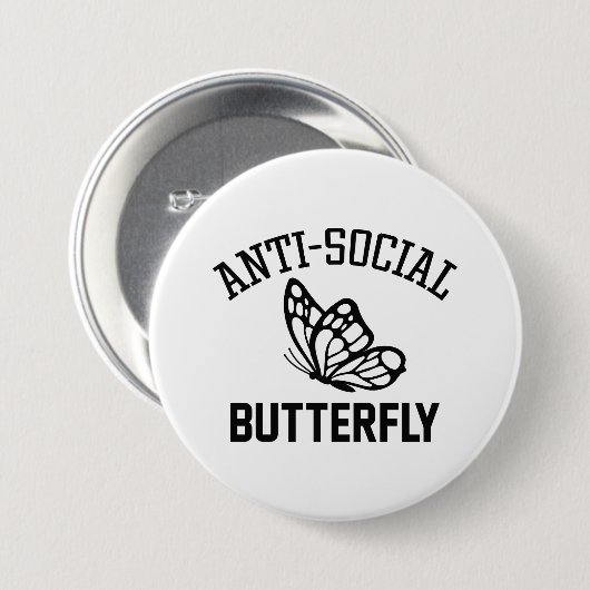 アンチ蝶 缶バッジ (正面&裏面)