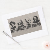 アンチ資本家がおもしろいを増やす – Stickers 長方形シール (封筒)