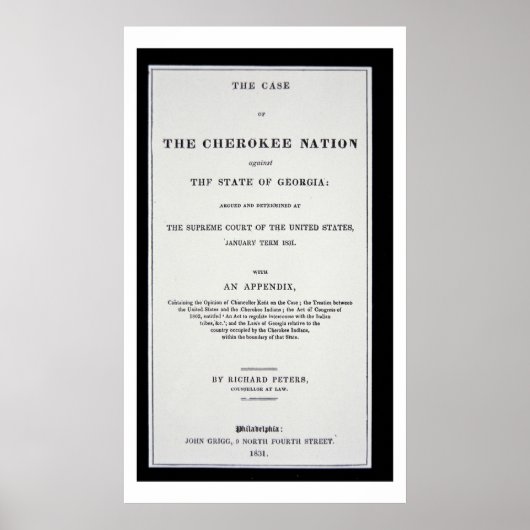 アンチ除去路、チェロキー族の民族による、反論調 ポスター (正面)
