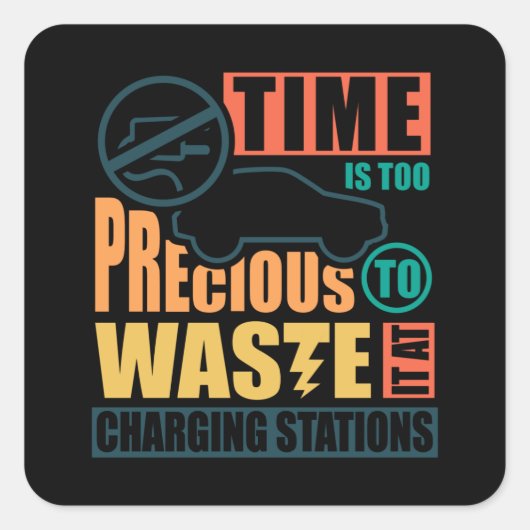 アンチ電気自動車充電ステーション スクエアシール (正面)