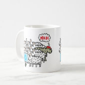 アンチ青のチェックマーク コーヒーマグカップ (正面左)