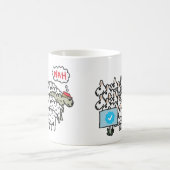 アンチ青のチェックマーク コーヒーマグカップ (中央)