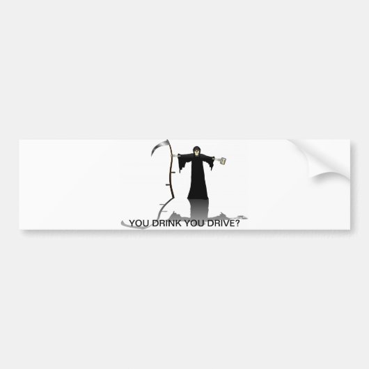 アンチ飲み、運転 バンパーステッカー (正面)